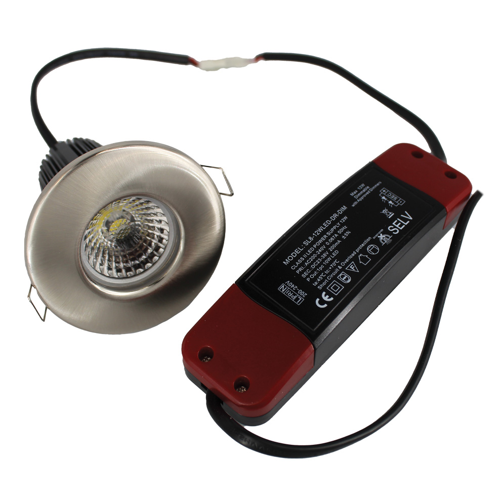 10W 580lm IP65 LED Downlighter Satin Chrome