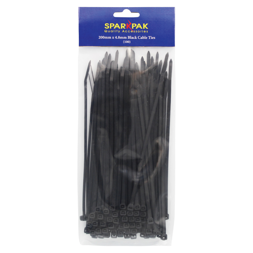 200mm x 4.8mm Cable Ties (100)