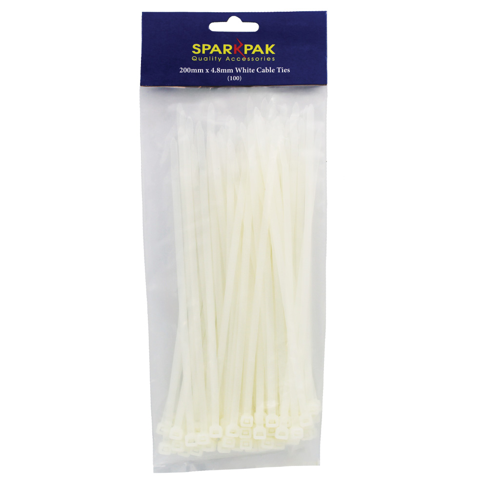 200mm x 4.8mm Cable Ties (100)