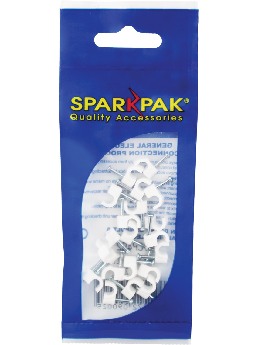 5mm Round Clips White (20)