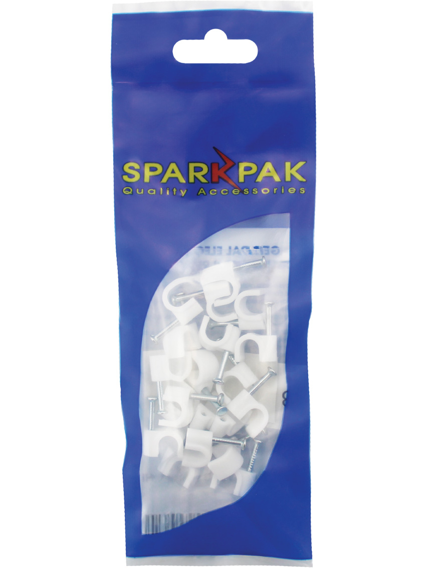 6mm Round Clips White (20)