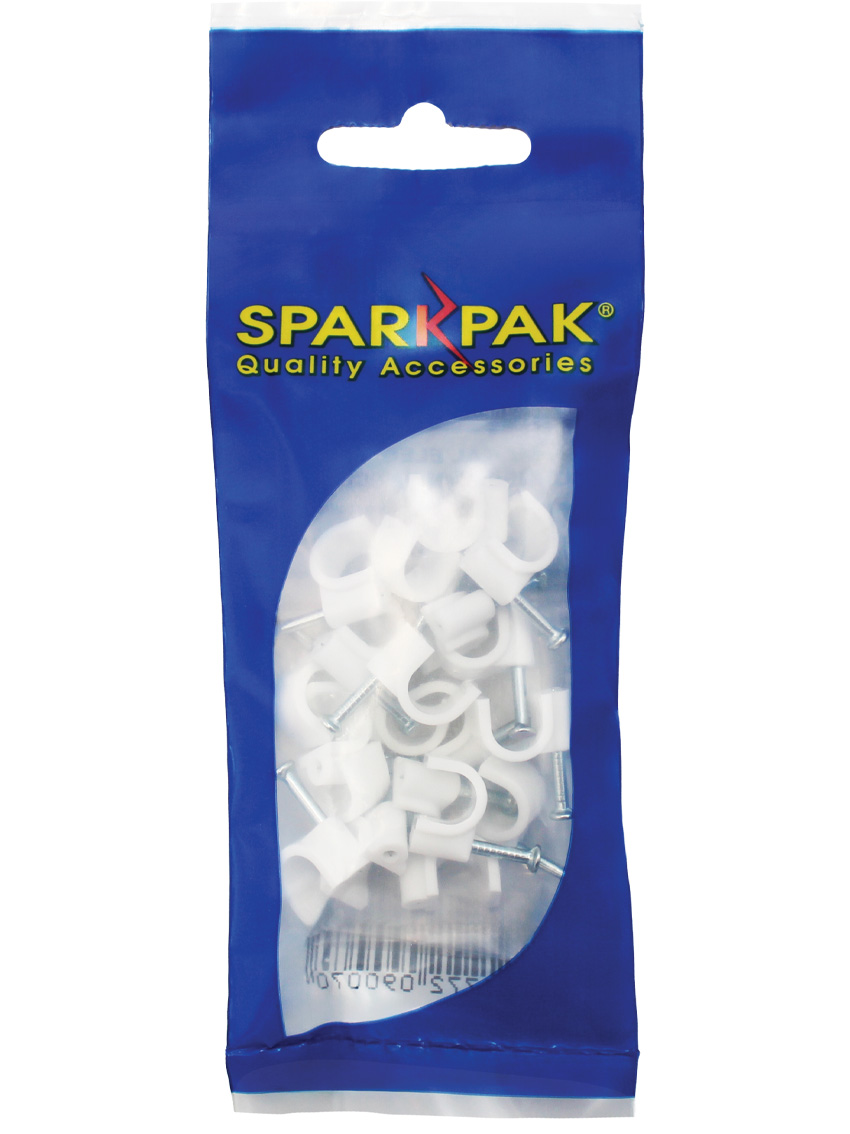 8mm Round Clips White (20)