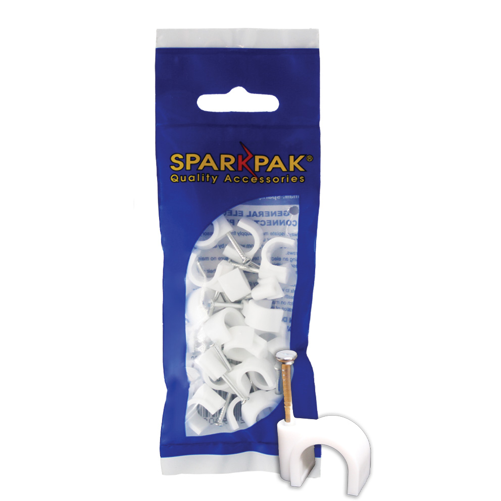 10mm Round Clips White (20)