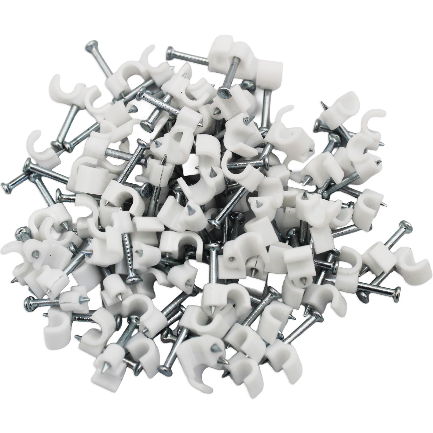 4mm Round Clips White (100)