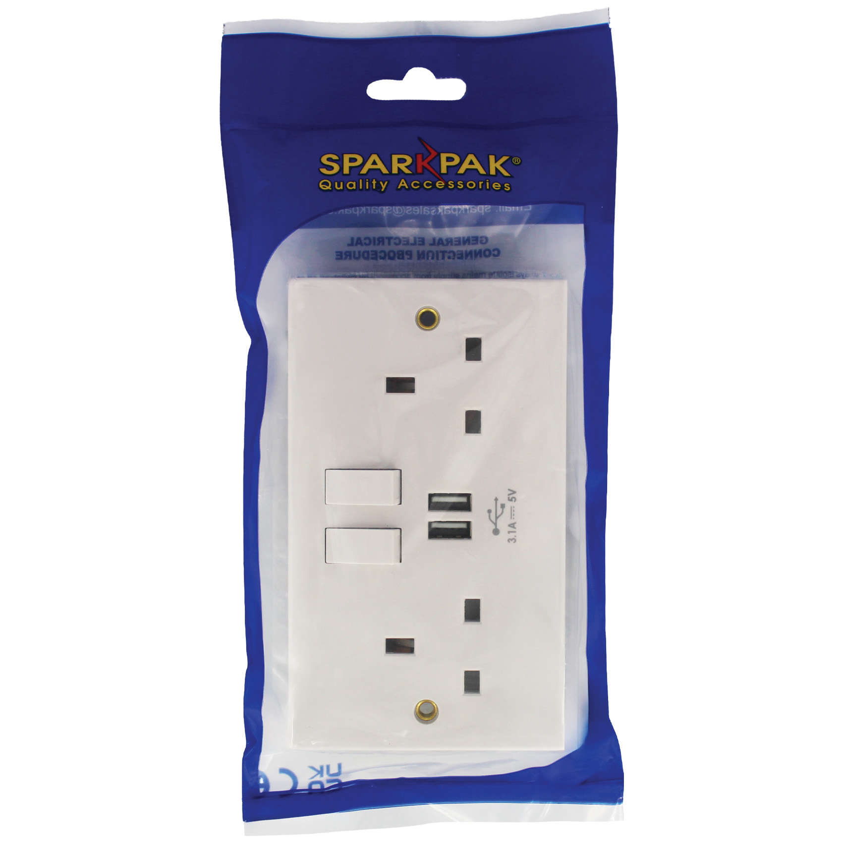 2G Switched Socket with Twin USB Ports