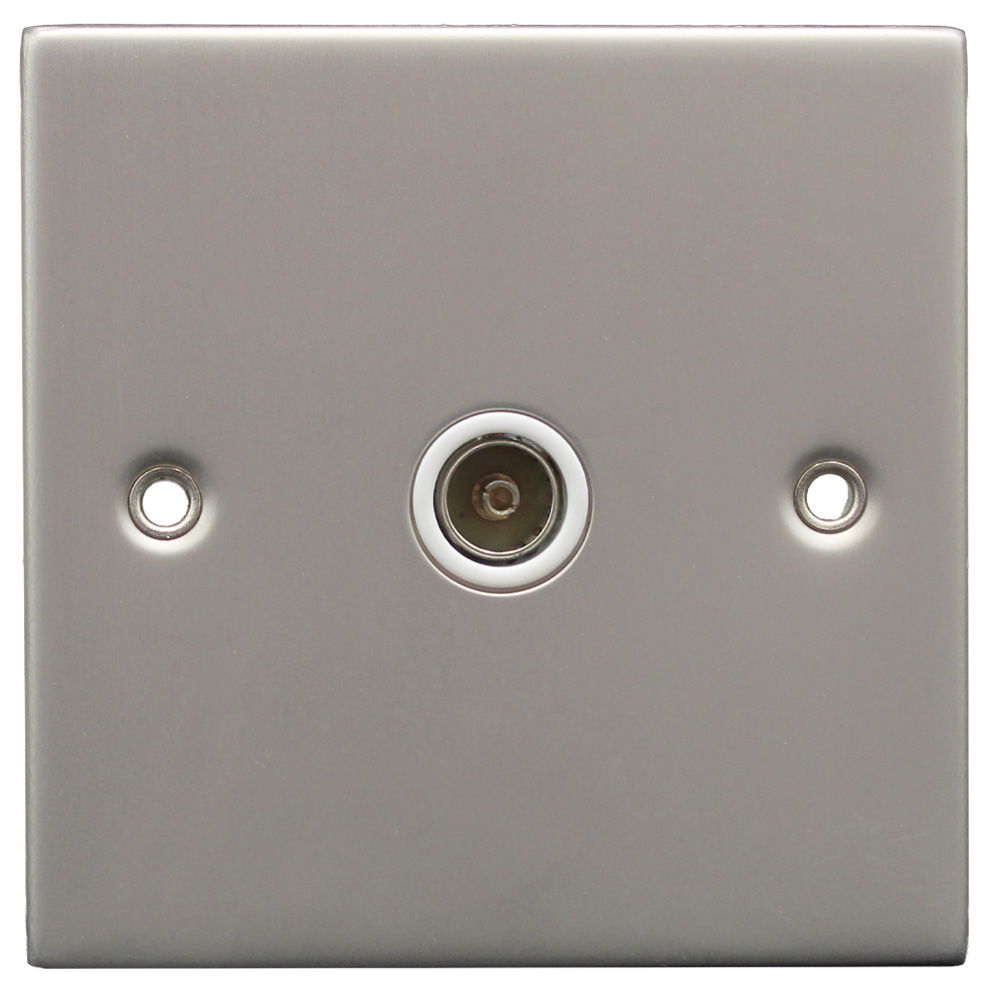 1G Coax Outlet Plate
