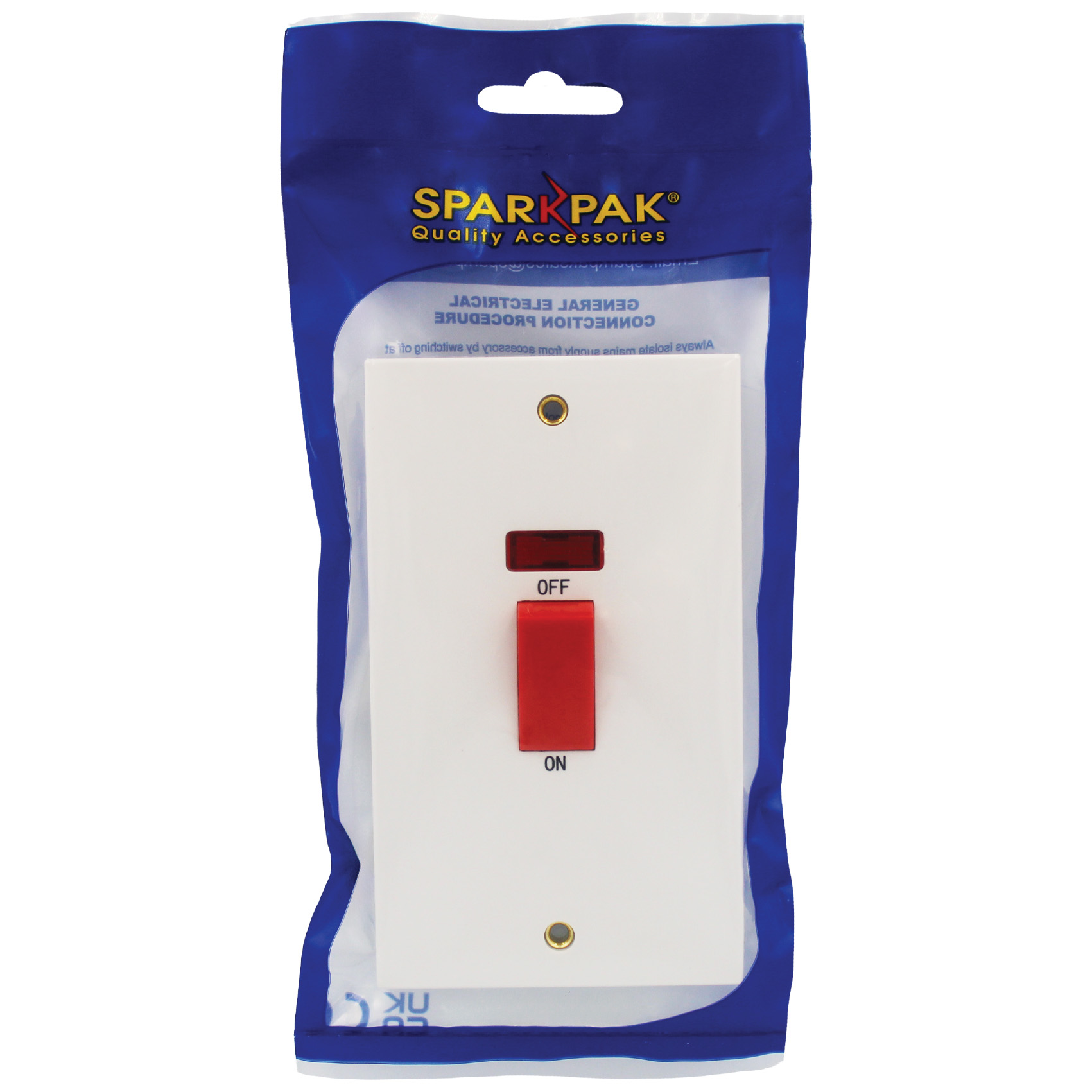 45A DP Switch with Neon (Tall Plate)