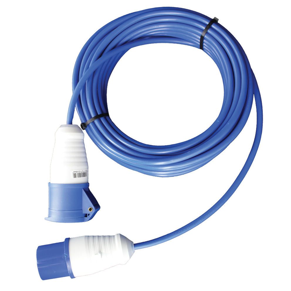14m 240V Lead c/w Plug and Socket Blue