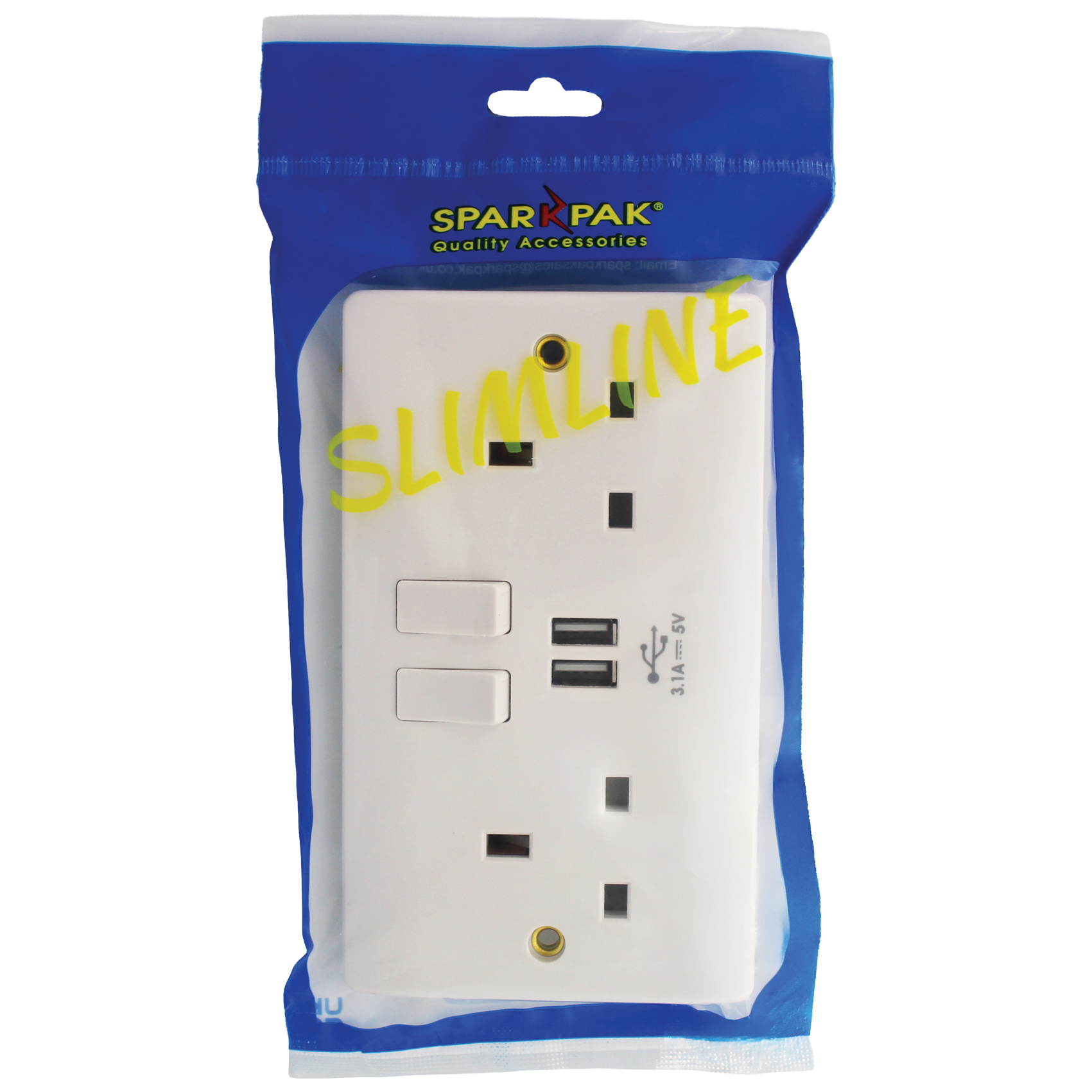 2G Switched Socket with Twin USB Ports