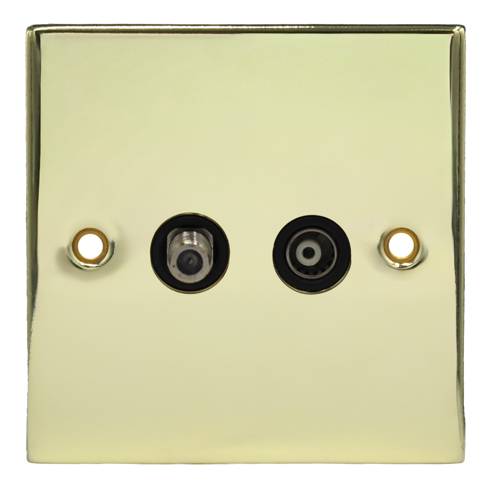Dual Satellite/TV Outlet Plate