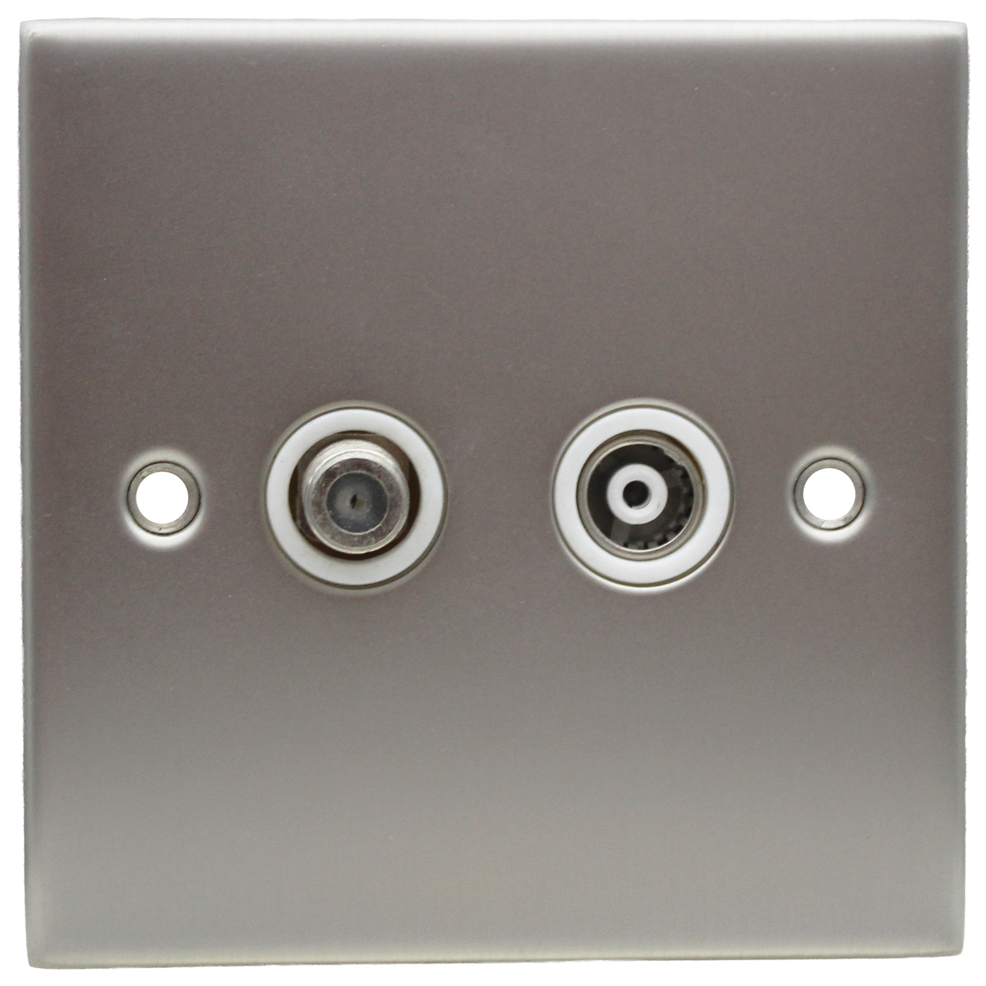 Dual Satellite/TV Outlet Plate